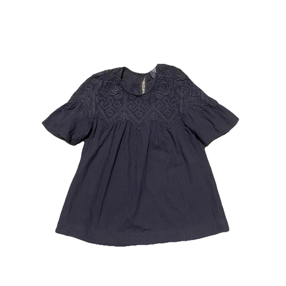 Sea New York Black Embroidered Short-Sleeve Blouse - Picture 4 of 9